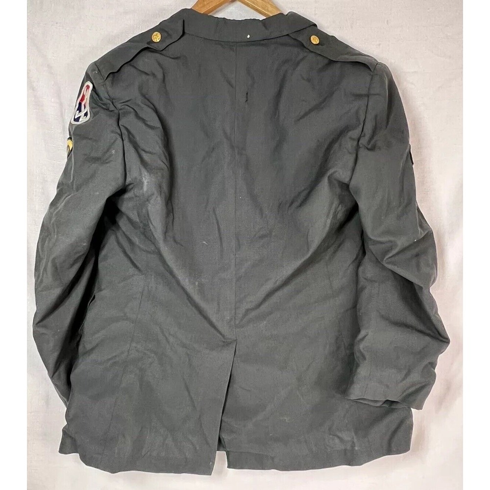 Size 42 S Class A Military Uniform Army Button Down Jacket W/ Patches WORN! - Picture 13 of 16